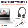 HP Poly Melnswire 3325 Stereo Microsoft Teams Certified USB-C Headset +3.5mm Plug +USB-C/A Adapter