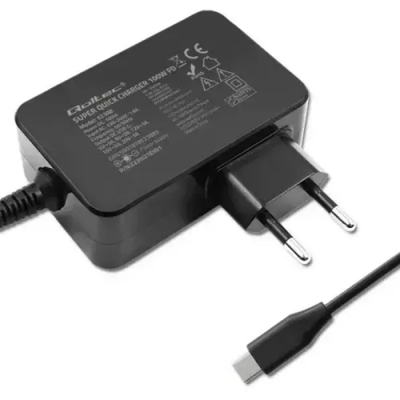 Lādētājs Qoltec 52388 Indoor Fast Charging 20V 5A Melns