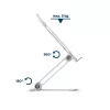 Portatīvā datora statīvs Gembird NBS-D1-03 Sudraba Alumīnija līdz 39,6 cm (15,6 collas), salokāms, augstums 60 mm, maks. slodze 5 kg