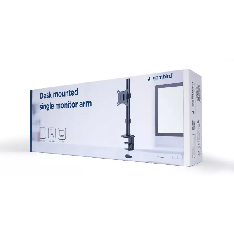 GEMBIRD ar vienu rokas balstu stiprināms monitors, 17 collas–32 collas