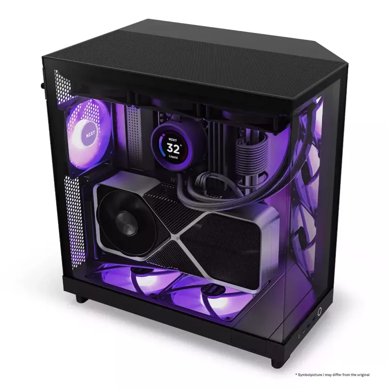 PC Case NZXT H6 Air Flow Midi Tower Melns