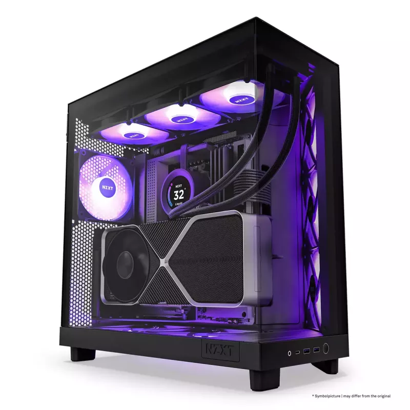 PC Case NZXT H6 Air Flow Midi Tower Melns