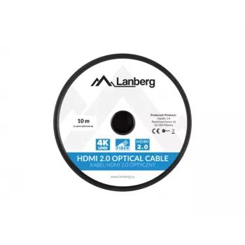 LANBERG HDMI kabelis M/m V2.0 Optical Aoc - 10m Melns