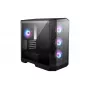 PC case MSI MAG PANO M100R PZ Micro Tower Melns — microATX/ITX, sānu logs, daudzkrāsu LED, 39 cm GPU, USB-C