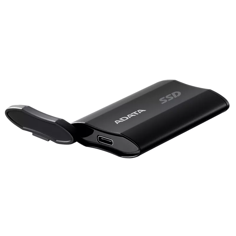 Portatīvais SSD ADATA SD810 500 GB — USB Type-C, USB 3.2 Gen 2x2, 2000 MB/s, IP68, alumīnijs, melns