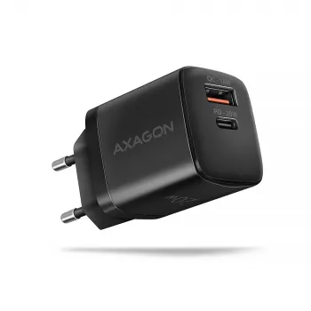 Sienas lādētājs Axagon ACU-PQ20 QC3.0 PD Type-C 20W Melns