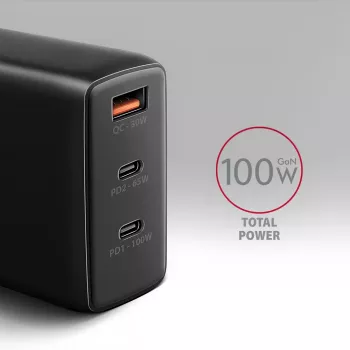 Axagon ACU-DPQ100 PD3.0 un QC 4+ TRĪS IZEJAS sienas lādētājs 100W