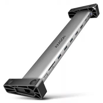 Axagon HMC-10HLS, USB 5Gbps centrālmezgls, 4x USB-A, HDMI 4k/60Hz, RJ-45, SD/microSD, PD 100W