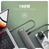Axagon HMC-10HLS, USB 5Gbps centrālmezgls, 4x USB-A, HDMI 4k/60Hz, RJ-45, SD/microSD, PD 100W