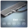 Axagon HMC-5H USB 5 Gbps centrmezgls, 3x USB-A, HDMI 4k/30Hz, PD 100W, 100cm USB-C kabelis