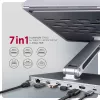 Axagon HMC-STND Daudzportu USB-C 5 Gbps centrmezgls un alumīnija statīvs klēpjdatoriem. HDMI 4k/60 Hz, GLAN, PD un 3 USB-A porti. USB-C kabelis 60 cm.