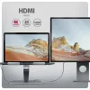 Axagon HMC-STND Daudzportu USB-C 5 Gbps centrmezgls un alumīnija statīvs klēpjdatoriem. HDMI 4k/60 Hz, GLAN, PD un 3 USB-A porti. USB-C kabelis 60 cm.