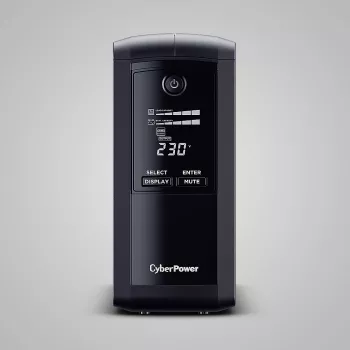Nepārtrauktās barošanas avots CYBERPOWER VP700ELCD-FR 0,7 kVA (390 W), līnijas-interaktīvais, 4 E tipa rozetes, LCD, USB, RS-232