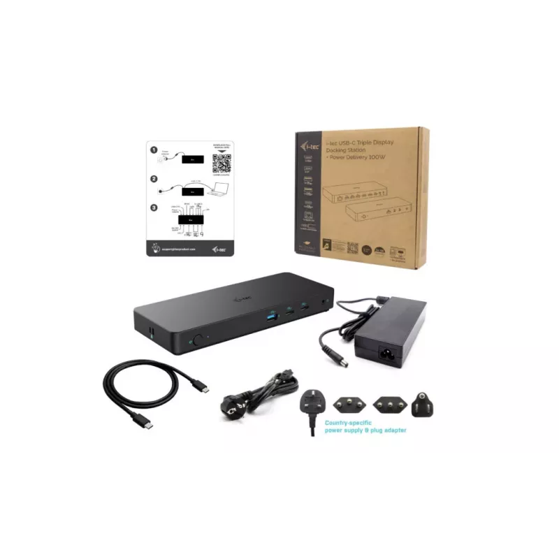 i-tec USB-C Triple Display dokstacija Gen 2 Pro + Power Delivery 100W
