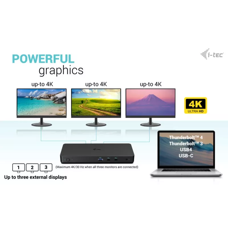 i-tec USB-C Triple Display dokstacija Gen 2 Pro + Power Delivery 100W