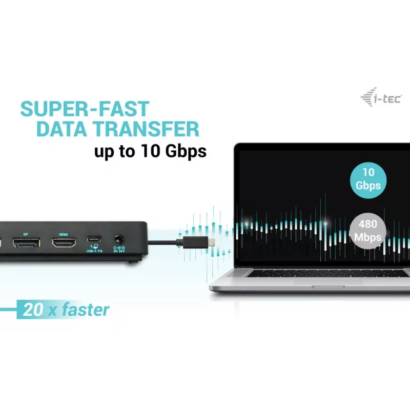i-tec USB-C Triple Display dokstacija Gen 2 Pro + Power Delivery 100W