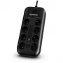 CyberPower Tracer III P0820SUF0-FR pārsprieguma aizsargs Melns 8 maiņstrāvas rozetes 200–250 V 1,8 m
