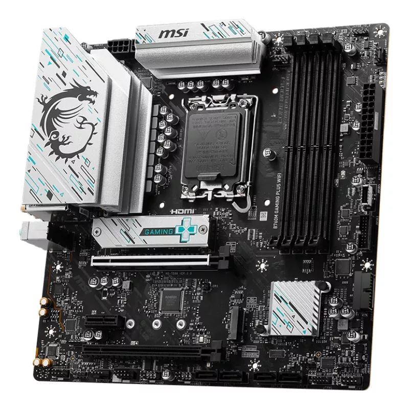 Mātesplate MSI B760M GAMING PLUS WIFI – Intel B760, LGA 1700, mikro ATX, DDR5, 4 DIMM, Wi‑Fi 6E, 2,5 Gb LAN