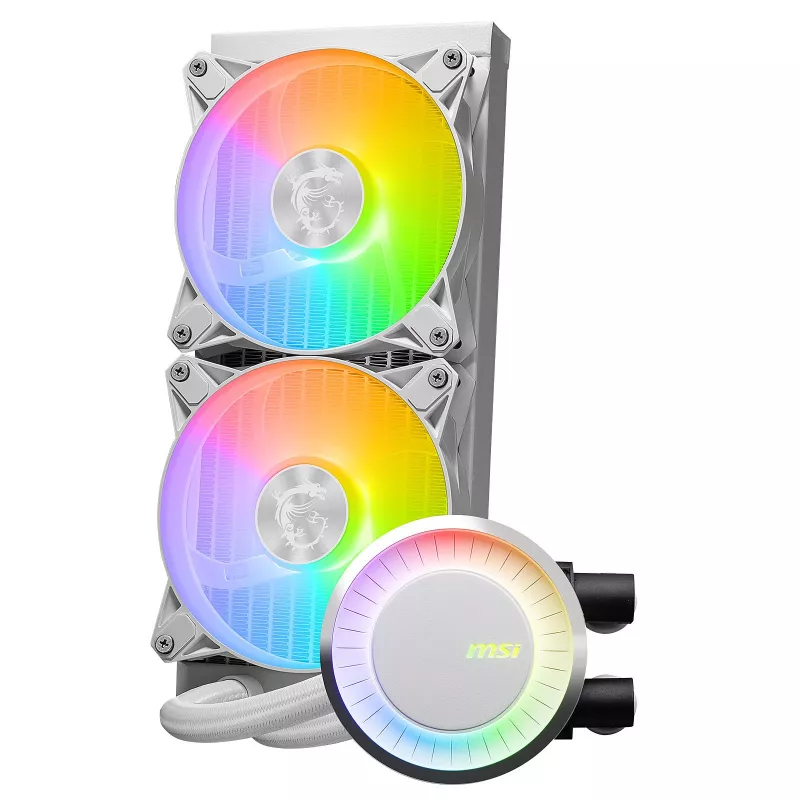 MSI MAG Coreliquid E240 balta mātesplates, procesora šķidruma dzesēšanas komplekts 12 cm