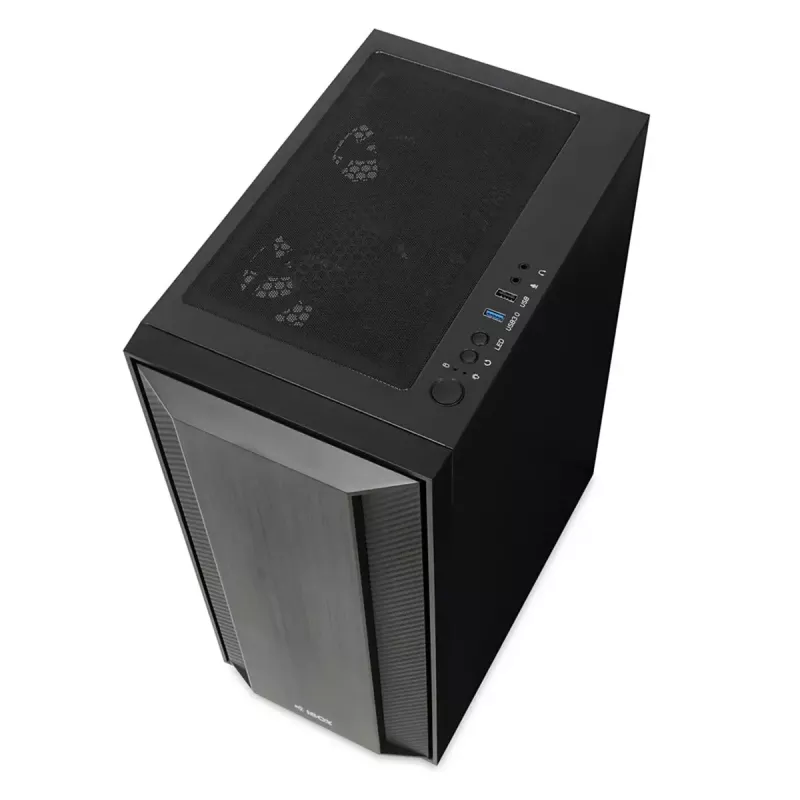 PC Case IBOX CETUS 906 Midi Tower Melns — ATX/mATX, 460×210×350 mm, 29 cm GPU, 7 disks, RGB ventilatori