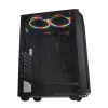 PC Case IBOX CETUS 906 Midi Tower Melns — ATX/mATX, 460×210×350 mm, 29 cm GPU, 7 disks, RGB ventilatori