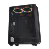 PC Case IBOX CETUS 906 Midi Tower Melns — ATX/mATX, 460×210×350 mm, 29 cm GPU, 7 disks, RGB ventilatori