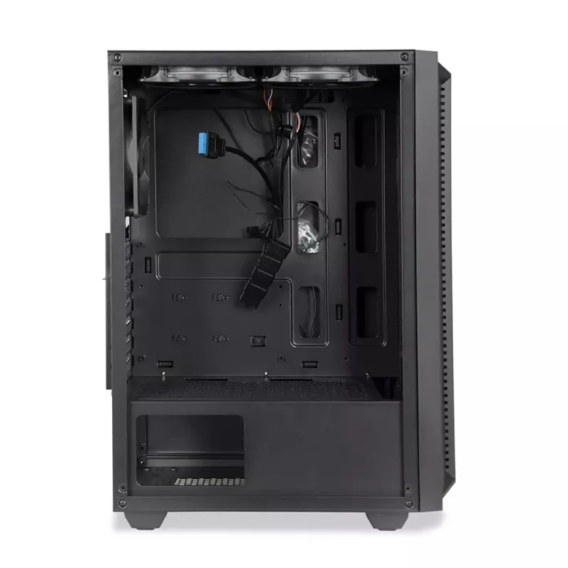 PC Case IBOX CETUS 906 Midi Tower Melns — ATX/mATX, 460×210×350 mm, 29 cm GPU, 7 disks, RGB ventilatori