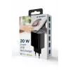 GEMBIRD USB ātrais lādētājs - Type A un C 2 porti 20W - Melns
