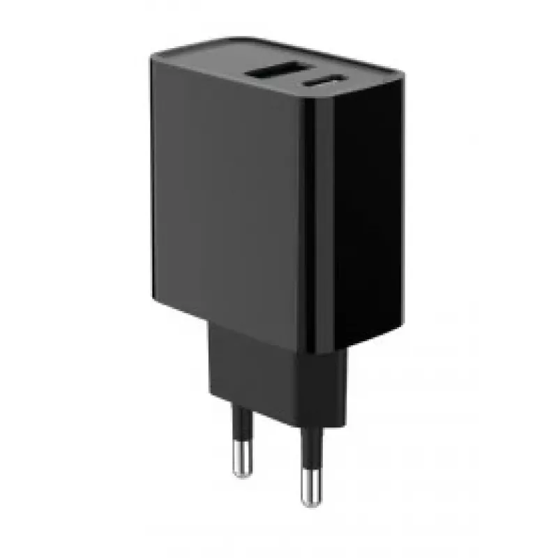 GEMBIRD USB ātrais lādētājs - Type A un C 2 porti 20W - Melns