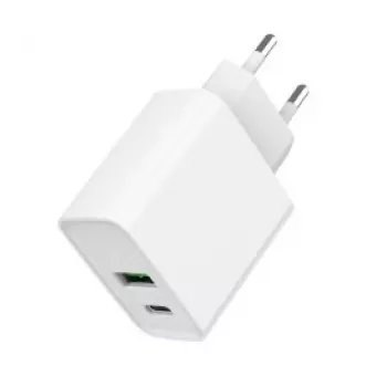 GEMBIRD USB ātrais lādētājs - Type A un C 2 portu 20W - Balts