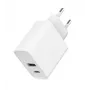 GEMBIRD USB ātrais lādētājs - Type A un C 2 portu 20W - Balts