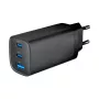 GEMBIRD USB ātrā lādētāja - Type A & C 3 porti 65W, QC 3.0 & PowerDelivery, GaN - Melna