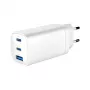 GEMBIRD USB Fast Charger - Type A & C 3-Port 65W, QC 3.0 & PowerDelivery, GaN - balta