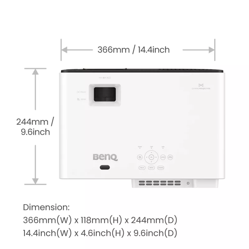 BenQ X500i īsa fokusa projektors 2200 ANSI lūmeni DLP UHD 4K (3840x2160) Melns, Balts