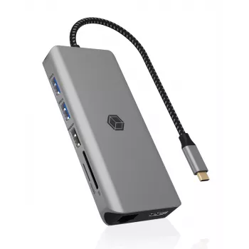 ICY BOX IB-DK4061-CPD vadu USB 3.2 Gen 1 (3.1 Gen 1) Type-C pelēks