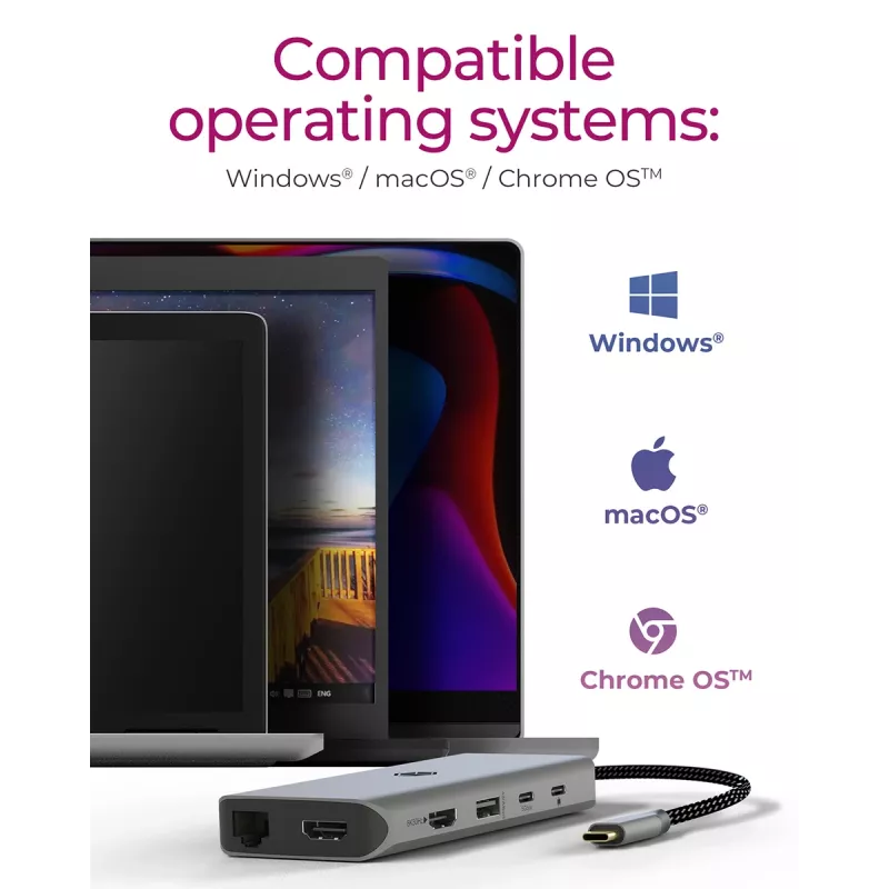 ICY BOX IB-DK4061-CPD vadu USB 3.2 Gen 1 (3.1 Gen 1) Type-C pelēks