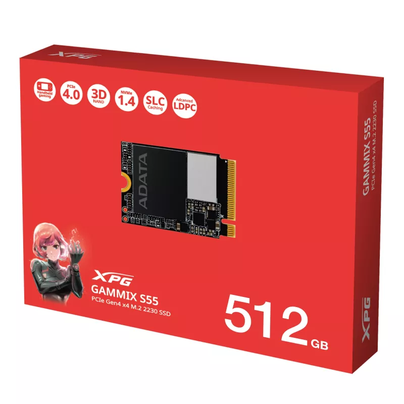 XPG SGAMMIXS55-512G-C iekšējais cietvielu disks 512 GB M.2 PCI Express 4.0 NVMe 3D NAND