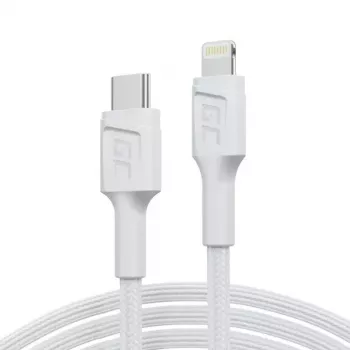 Kabelis zaļa Cell Lightning uz USB‑C 1 m, 29 W, balts, datu pārraide 480 Mbps