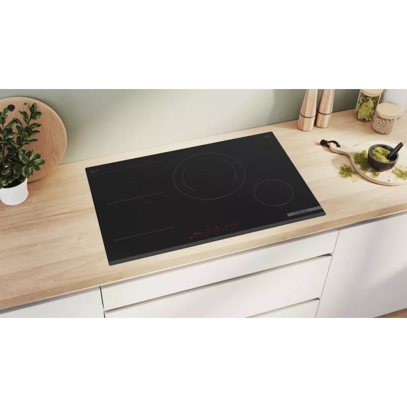 Bosch Serie 6 PVS831HB1E plīts virsma Melna Iebūvējamā 80 cm Zonu indukcijas plīts virsma 4 zona(s)