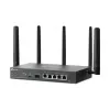 TP-Link Omada 4G+ Cat6 AX3000 Gigabit VPN maršrutētājs, Wi-Fi 6 (802.11ax), divjoslu (2,4 GHz / 5 GHz), Ethernet LAN, 4G, melns, galda/staba maršrutētājs