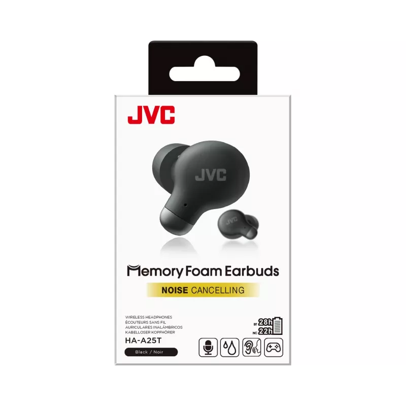 JVC HA-A25T austiņas True Wireless Stereo (TWS) ievietojamas Zvani/Mūzika Bluetooth Melna
