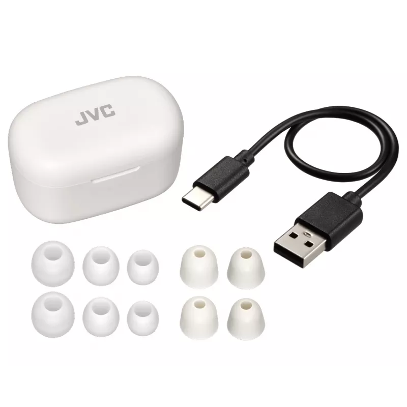 JVC HA-A25T austiņas True Wireless Stereo (TWS) ievietojamās zvaniem/mūzikai Bluetooth balts
