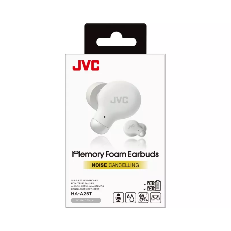 JVC HA-A25T austiņas True Wireless Stereo (TWS) ievietojamās zvaniem/mūzikai Bluetooth balts