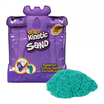 Kinetic Sand , pils futlāris ar 1 mārciņu zilzaļas spēļu smilts, uzglabāšanas konteiners, sensorās rotaļlietas bērniem vecumā no 3 gadiem