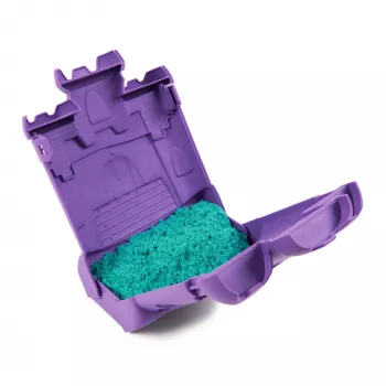 Kinetic Sand , pils futlāris ar 1 mārciņu zilzaļas spēļu smilts, uzglabāšanas konteiners, sensorās rotaļlietas bērniem vecumā no 3 gadiem
