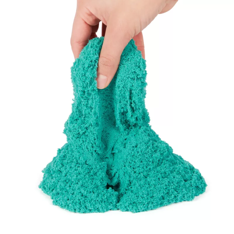 Kinetic Sand , pils futlāris ar 1 mārciņu zilzaļas spēļu smilts, uzglabāšanas konteiners, sensorās rotaļlietas bērniem vecumā no 3 gadiem
