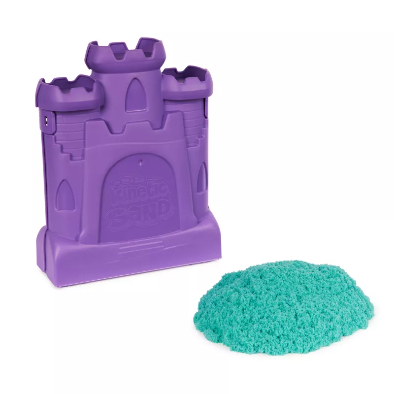 Kinetic Sand , pils futlāris ar 1 mārciņu zilzaļas spēļu smilts, uzglabāšanas konteiners, sensorās rotaļlietas bērniem vecumā no 3 gadiem
