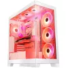 PC Case MODECOM Volcano SPACE APEX ARGB MIDI Tower balta — tērauds, sānu logs, ARGB ventilatori, USB-C