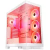 PC Case MODECOM Volcano SPACE APEX ARGB MIDI Tower balta — tērauds, sānu logs, ARGB ventilatori, USB-C