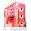 PC Case MODECOM Volcano SPACE APEX ARGB MIDI Tower balta — tērauds, sānu logs, ARGB ventilatori, USB-C